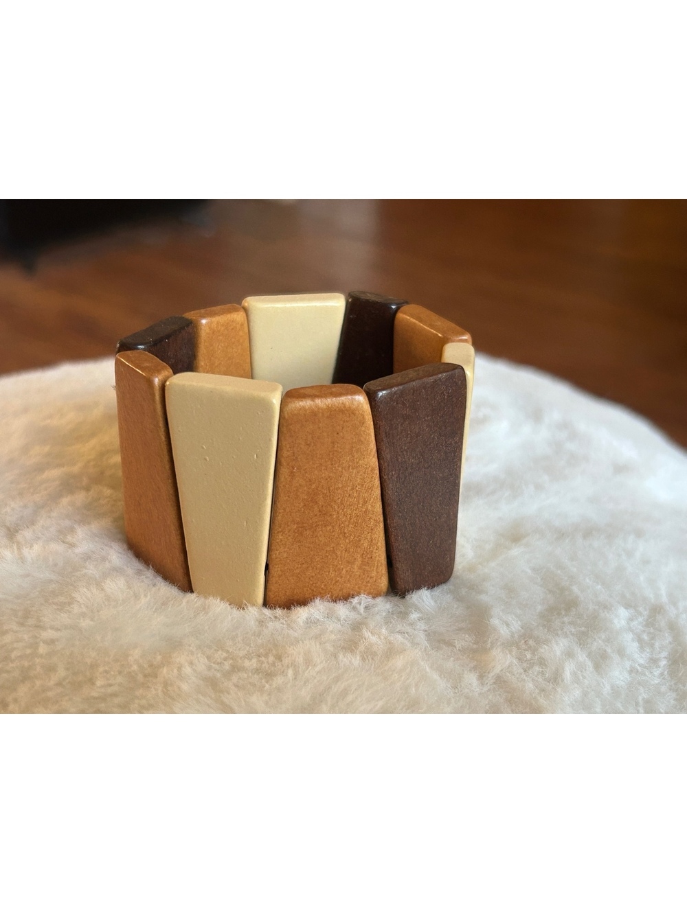 Vintage Multi-Color Wooden Stretch Bracelet